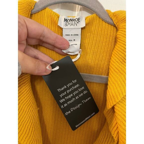 NWT Monroe & Main size medium ruffle tie front cardigan - Picture 5 of 10